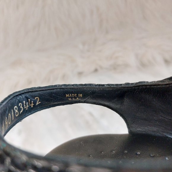 SAS Tripad Comfort Women's Black Croc Pattern Leather Slingback Sandals 5.5 - Picture 8 of 8